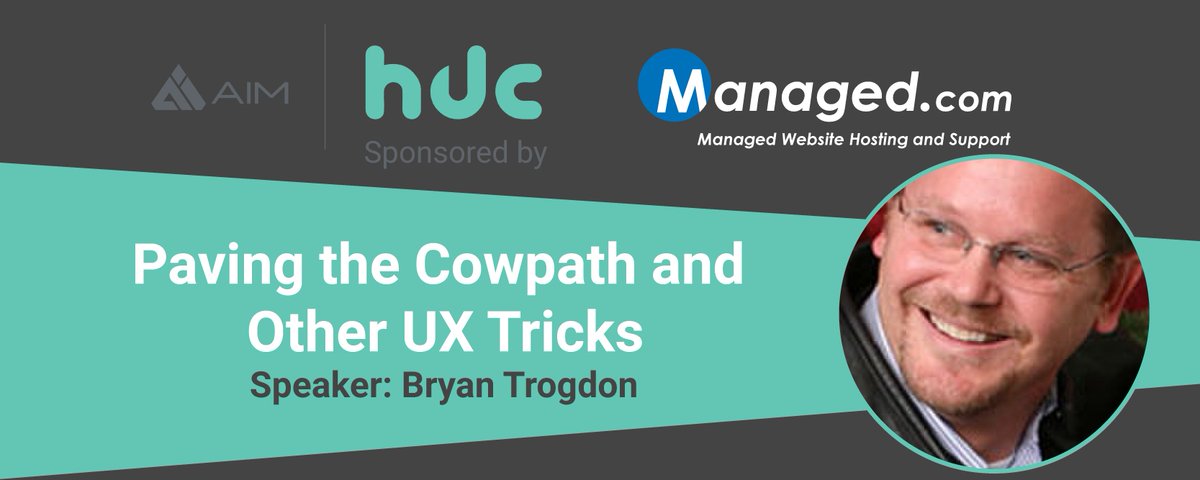 ManagedDotCom's tweet photo. @trogdon will share some practical ways on how to identify these desire paths, test your solutions, measure the results, @HDC411 #UXtricks https://t.co/Z8PaMLY4nG