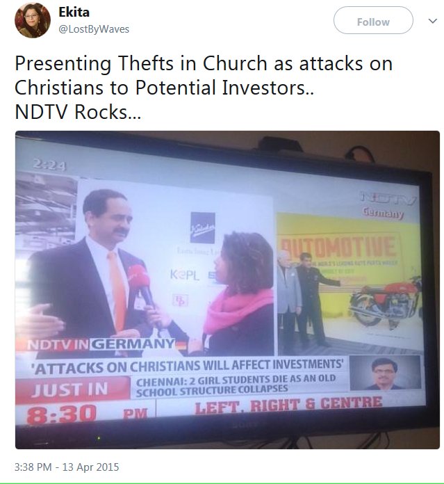 4This is not my tweet, but quite a reputation that  #NDTV have built.