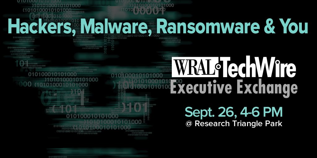WRALTechWire's tweet image. Is your business ready for a cyber attack? Find out 9/26. Get tickets now for our next #ExecExchange. bit.ly/2xiDonw #cybersecurity