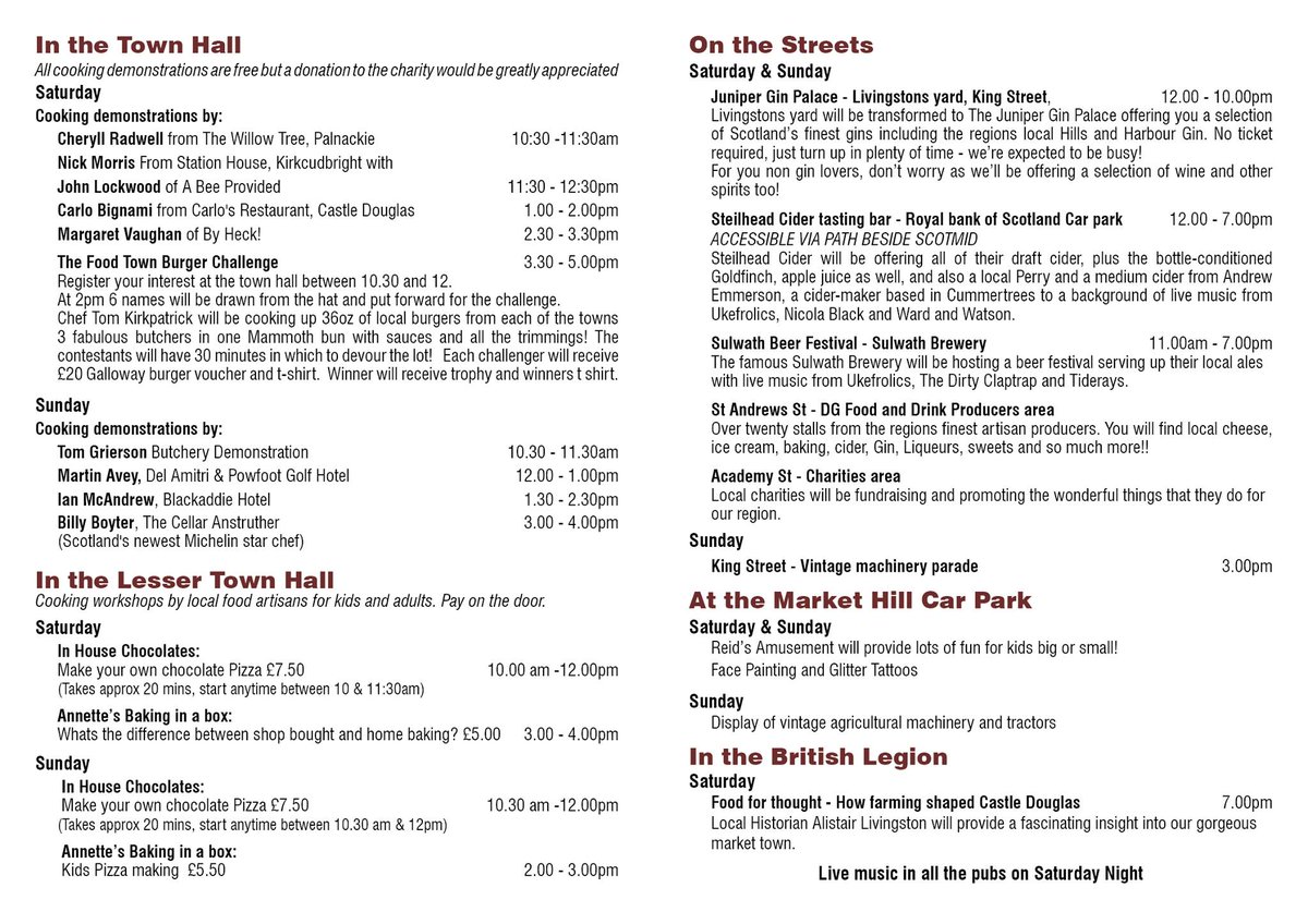 I'm off to <a href="/cdharvestfood/">CD Bike & Food Fest</a> in Castle Douglas tomorrow. Sounds like an awesome weekend of activities. Shame I will be working a market stall