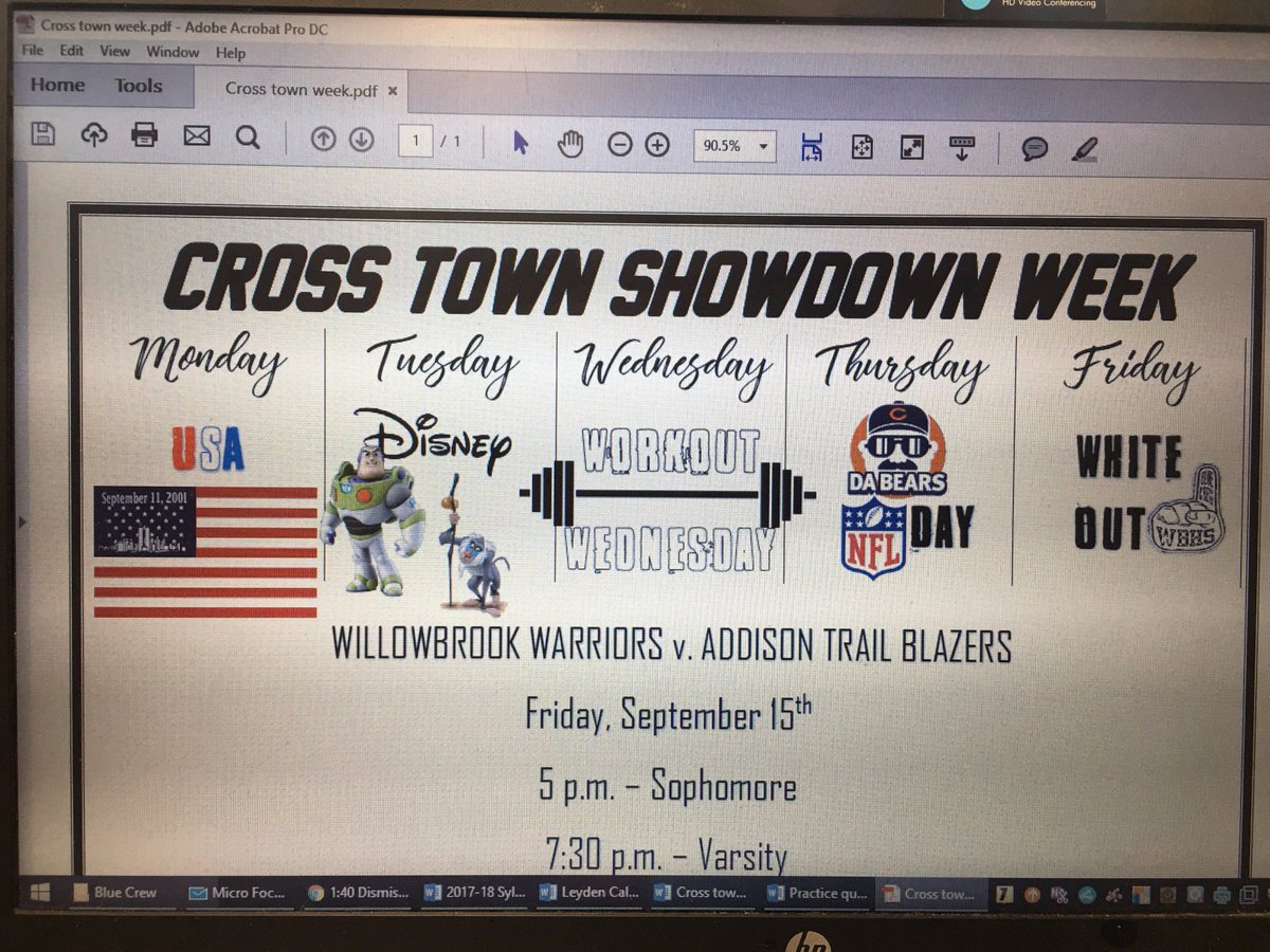 NEXT WEEKS THEME DAYS #crosstownshowdown #WarriorPride