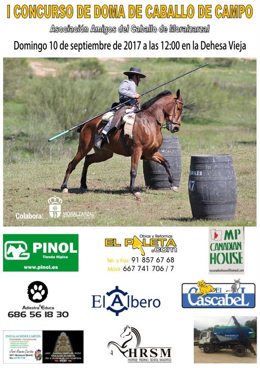 1er Concurso de Doma de Caballo de Campo en la Dehesa de #Moralzarzal. El próximo domingo a las 12
