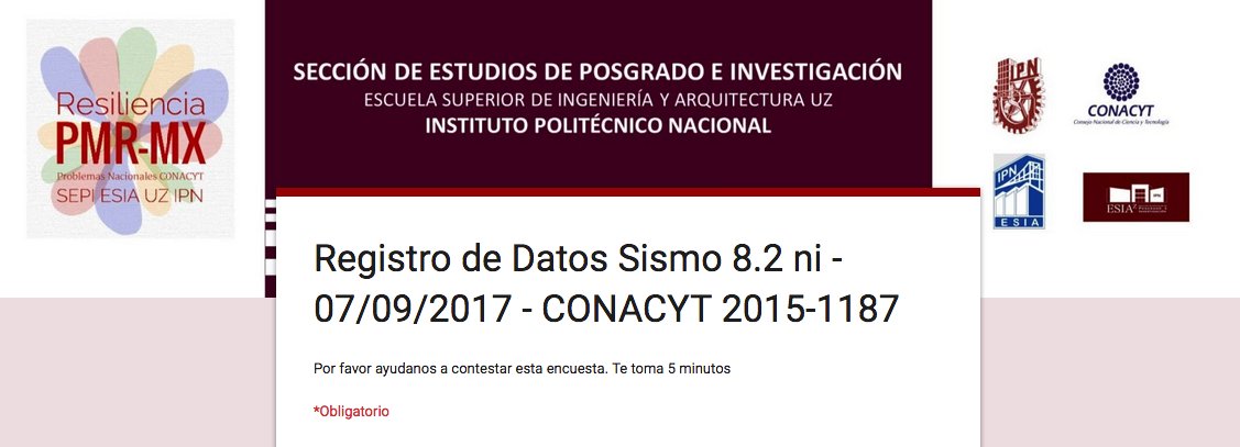 Ipn On Twitter Toma De Datos Sismo 07 09 2017 8 2 Grados