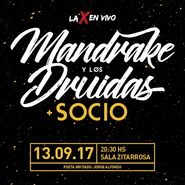 Se viene con todo esta fecha, felices de compartir el escenario con un grande como Mandrake y sus Druidas!
Entradas a la venta en Tickantel!