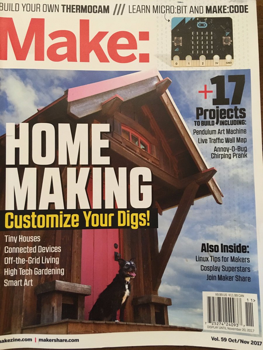 michaelebraun's tweet image. Congratulations! @microbit_edu and @MSMakeCode on the cover of MAKE Magazine. Learn micro:bit and make:code, Building Blocks