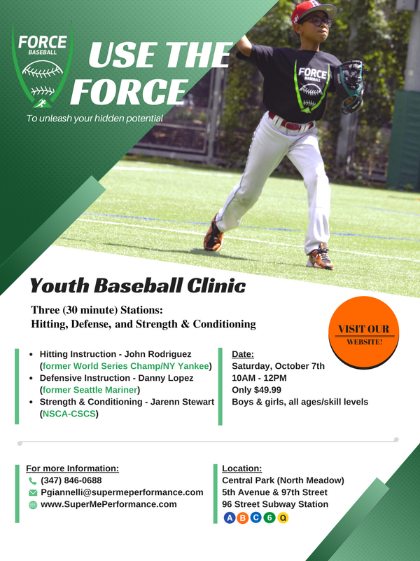 SuperMeNYC's tweet photo. Registration is now open for the Youth Baseball Clinic @ Central Park on Saturday October 7th from 10AM-12PM! https://t.co/A0EKOzpgsc
