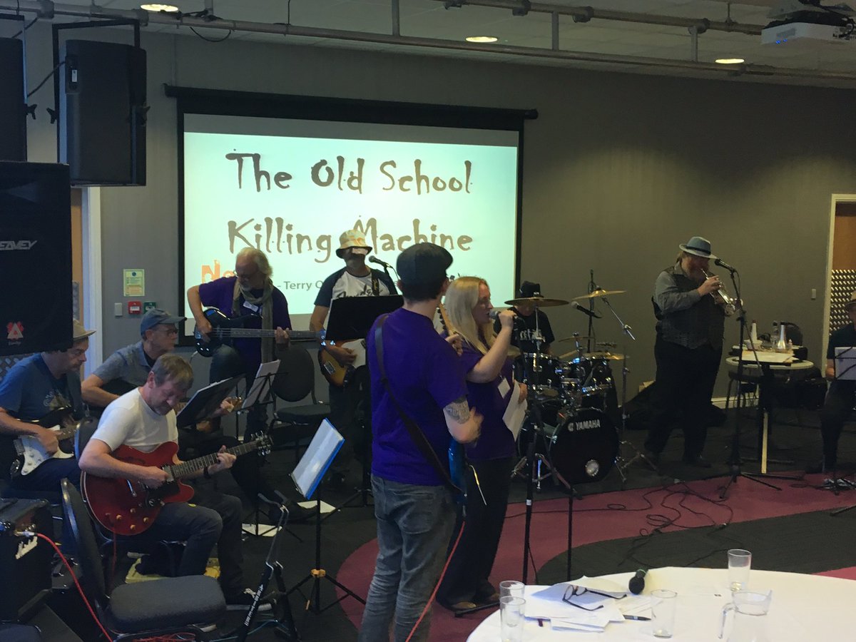 SoundLincs's tweet photo. What a close! "The Old School Killing Machine", our @TerryOTooleThtr New Tricks group play us out with a great set! #SLFuture @ace_midlands https://t.co/d97cf7YHXt