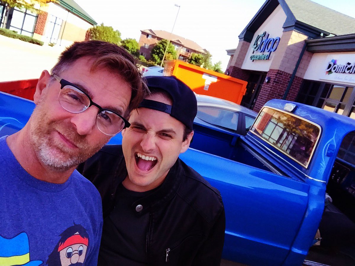 Jiggycomedy's tweet image. @DougTcomedy kidnapped me in Iowa &amp;amp; forced me to do manual labor on his dumb old truck (pictured). This may be my last known photo. Mahalo.