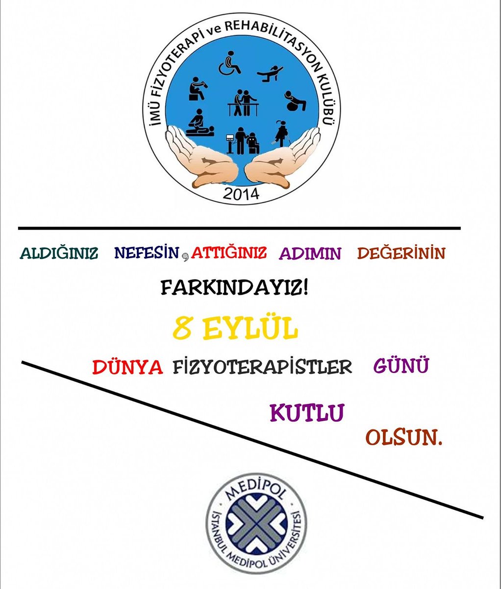 #WorldPTDay #worldphysicaltherapyday #8EylülDünyaFizyoterapiGünü #Fizyoterapist  @WCPT1951
#FİZYOTERAPİSTLERGÜNüDEMDE