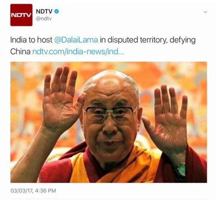 20Damn, I missed this one - another  #NDTV tweet putting Indian territory up for negotiation. Yup, 'disputed' is the official GOI line, no?