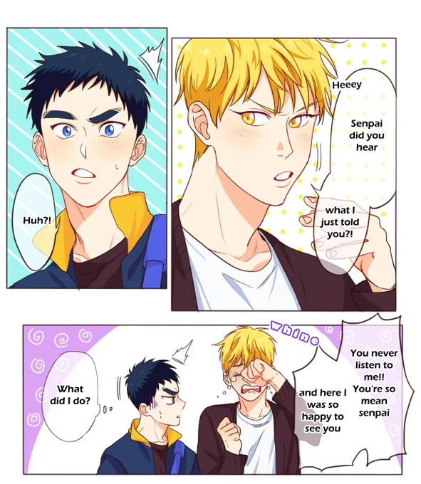 Kise whines a lot whenever senpai doesn't put all his attention to him ww 