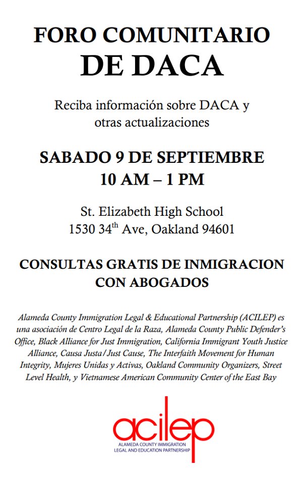 FIABayArea's tweet photo. If you have DACA, get free legal help in the Bay Area #SFILEN #FreeSF https://t.co/xiFld45px8