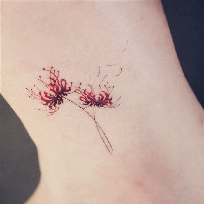 red spider lily tattoo on ribsTikTok Search