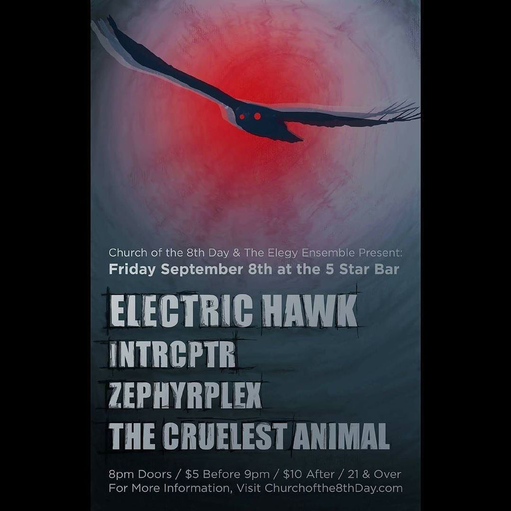 church8thday's tweet image. Friday night crushing at @5starbar with #ElectricHawk #intrcptr #Zephyrplex and #TheCruelestAnimal ift.tt/2wNMkRb