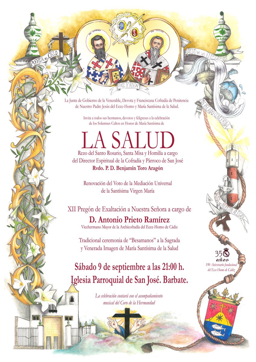 Mañana a las 21:00 h. en San José acompañaremos a Nuestra Madre de la Salud en la Solemne Función en su honor.