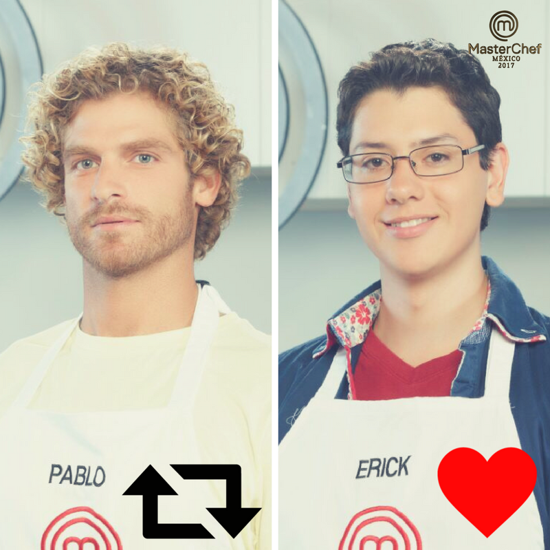 MasterChefMx's tweet image. ¿Quién es tu capitán favorito para el primer reto de campo de #MasterChefMx? ¡Vota!

RT: @Pablo_ChefMX 
FAV: @Erick_ChefMX