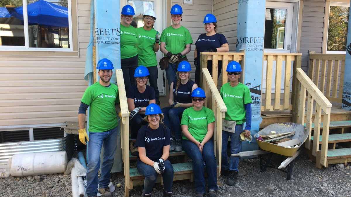 TCEnergy's tweet photo. We had our working boots on  for the #yyc @HabitatCanada Build. #TCEmpower https://t.co/aAaAVpkQ2L