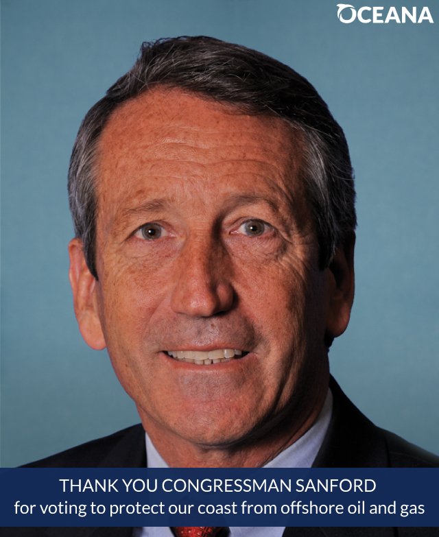 Congressman Mark Sanford continues to stand tall in opposition to big oil bringing their dirty and dangerous business to the Atlantic.