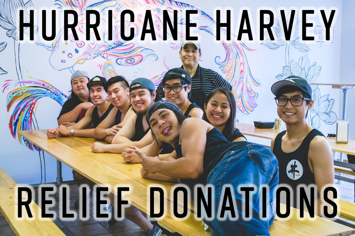 DonJapanese's tweet photo. Come in this weekend and make a donation! Please RT to spread the word ✌❤ #donjapanese #HurricaneHarvey https://t.co/EPvTEA22dQ