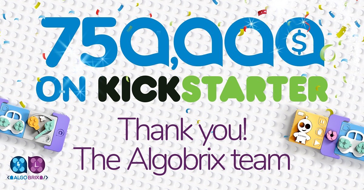 algobrix's tweet image. $750k with 12 days left! Can you help us reach one million?? #STEM #Kickstarter