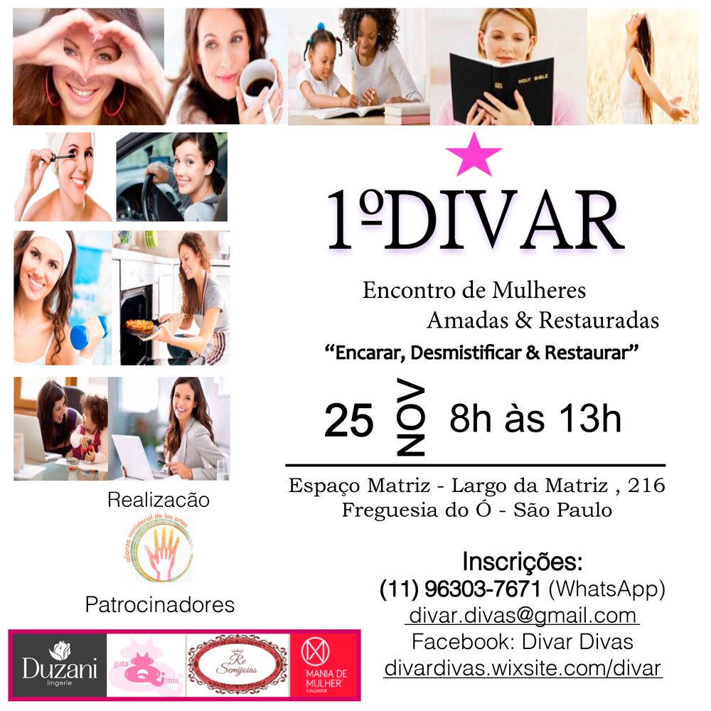 DivarDivas's tweet image. Quer passar por uma verdadeira transformação? Participe do Divar! Um encontro para verdadeiras #divas