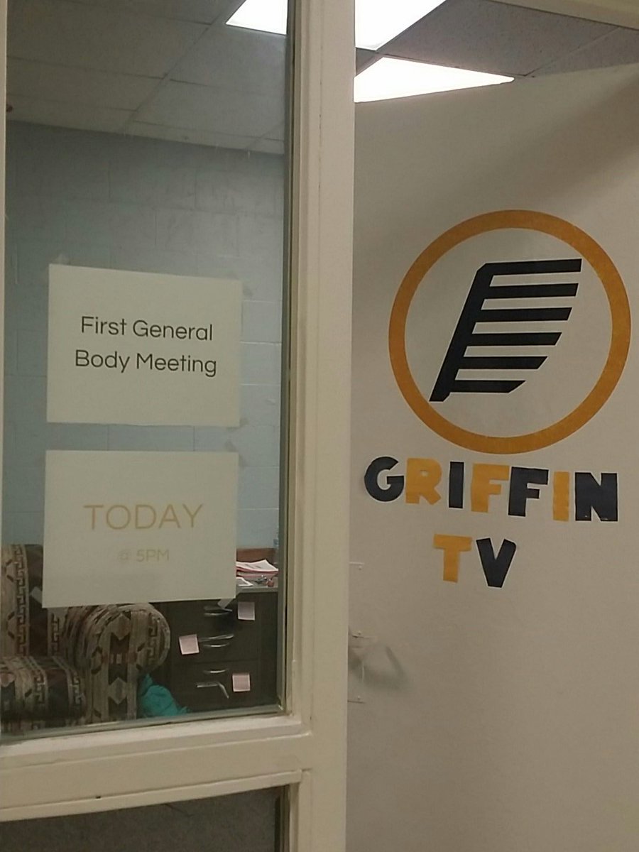 Griffin_TV's tweet photo. Come to our clubroom TODAY at 5pm for our first general body meeting! https://t.co/qUvh9ly2vO
