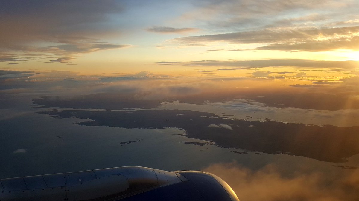 SeanWensley's tweet photo. Hunting Heathrow kestrel &amp; sun-soaked  Strangford sky. Evening beauty on @British_Airways to Belfast #WeekendWorld https://t.co/j0xs9QmFXO