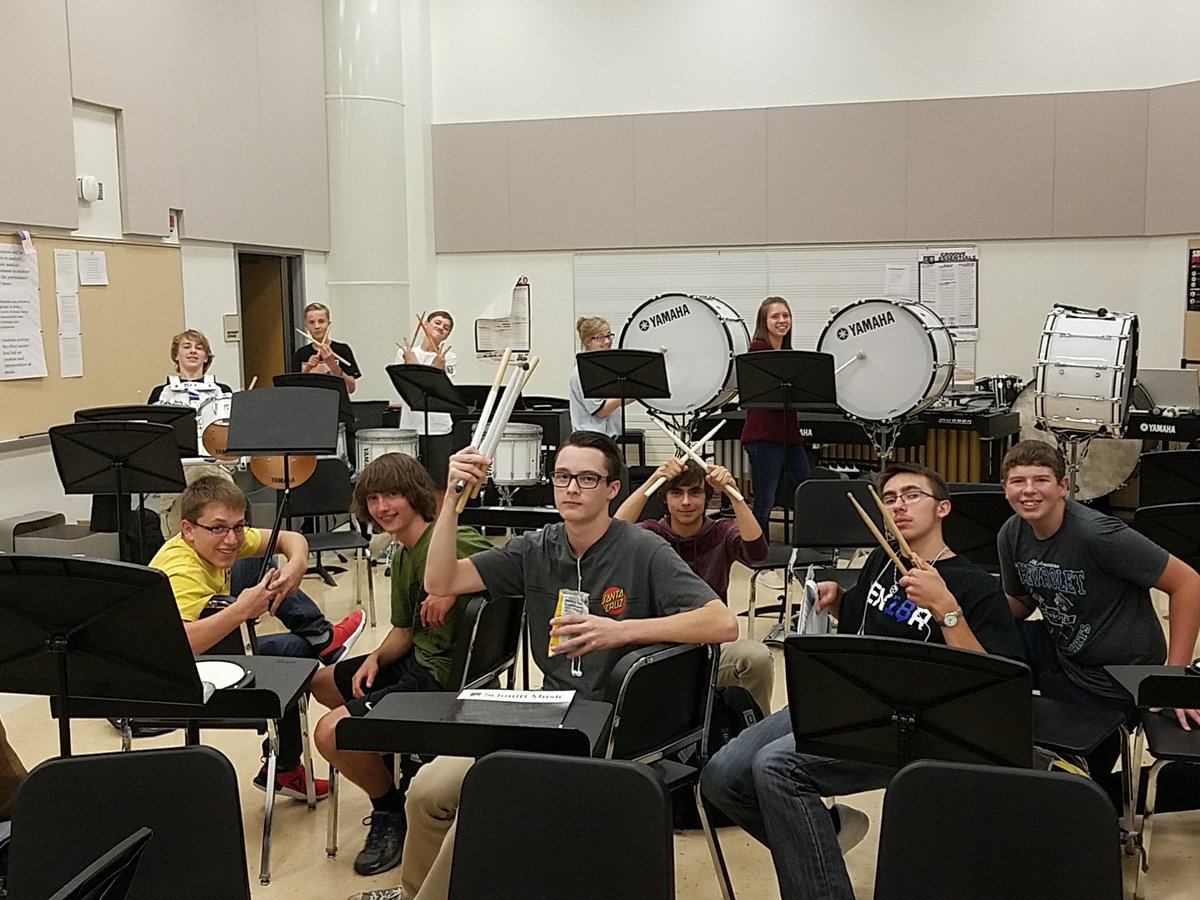 rogershighband's tweet photo. RHS percussion class. #rhsinnovate #greatdaytobearoyal https://t.co/cf04sTMXHO