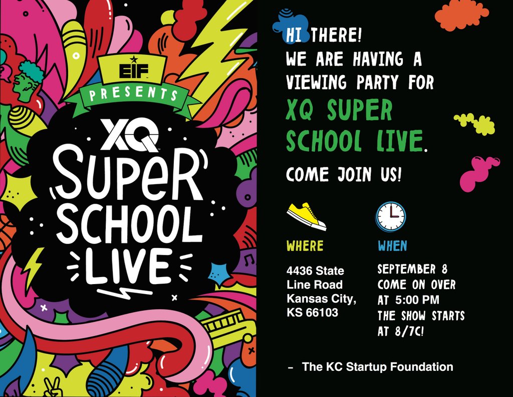 #XQLive is 2nite &amp; we can't wait to snack, drink, learn &amp; talk #education w/ you!  RSVP -
 buff.ly/2gPYuPx #startupkc #innovation