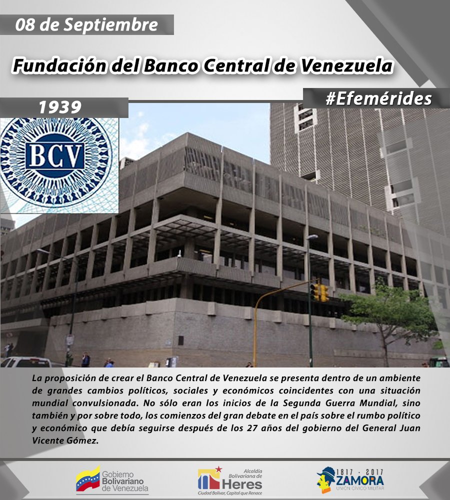 cboalcaldia's tweet photo. #08Septiembre 
#Efemérides
"Fundación del Banco Central de Venezuela"
#8LeyesEconomiaYPaz https://t.co/8JREE3oPAW