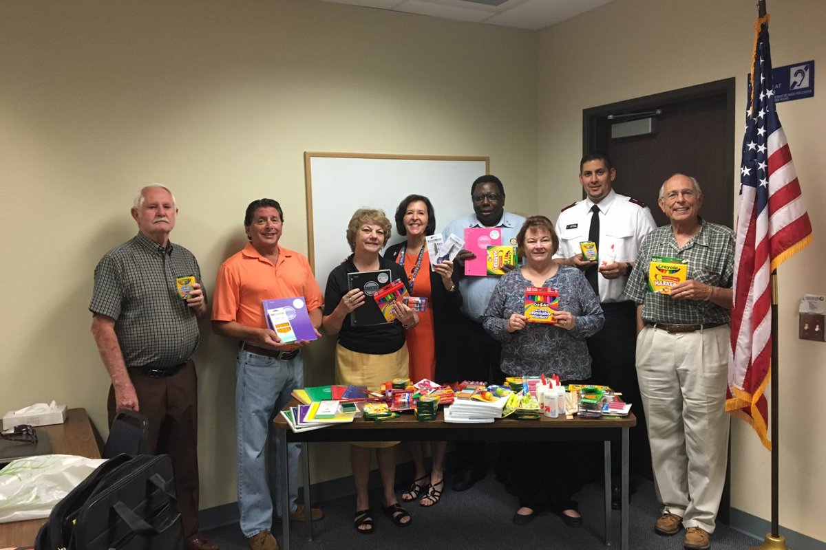 VisitRotary's tweet photo. Club Highlight: Hemet Sunrise donated school supplies to Salvation Army for the S.A.M. Program https://t.co/9VfoR0kn8l https://t.co/Vd1pSgOkoY