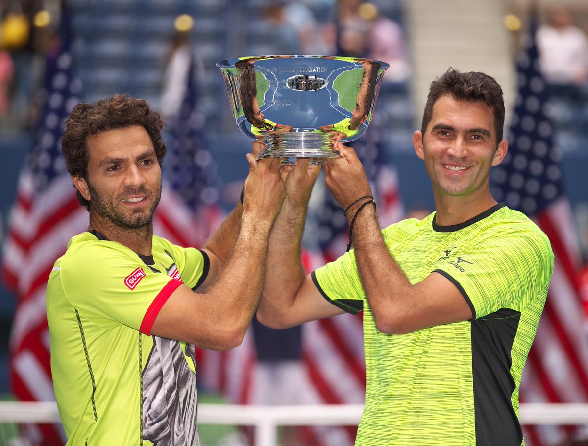 Congratulations to 2017 <a href="/usopen/">US Open Tennis</a> Men's Doubles Champs <a href="/HTecau/">Horia Tecău</a>  and <a href="/julrojer/">Jean-Julien Rojer</a> 🏆👊🏽#neverstoppushing