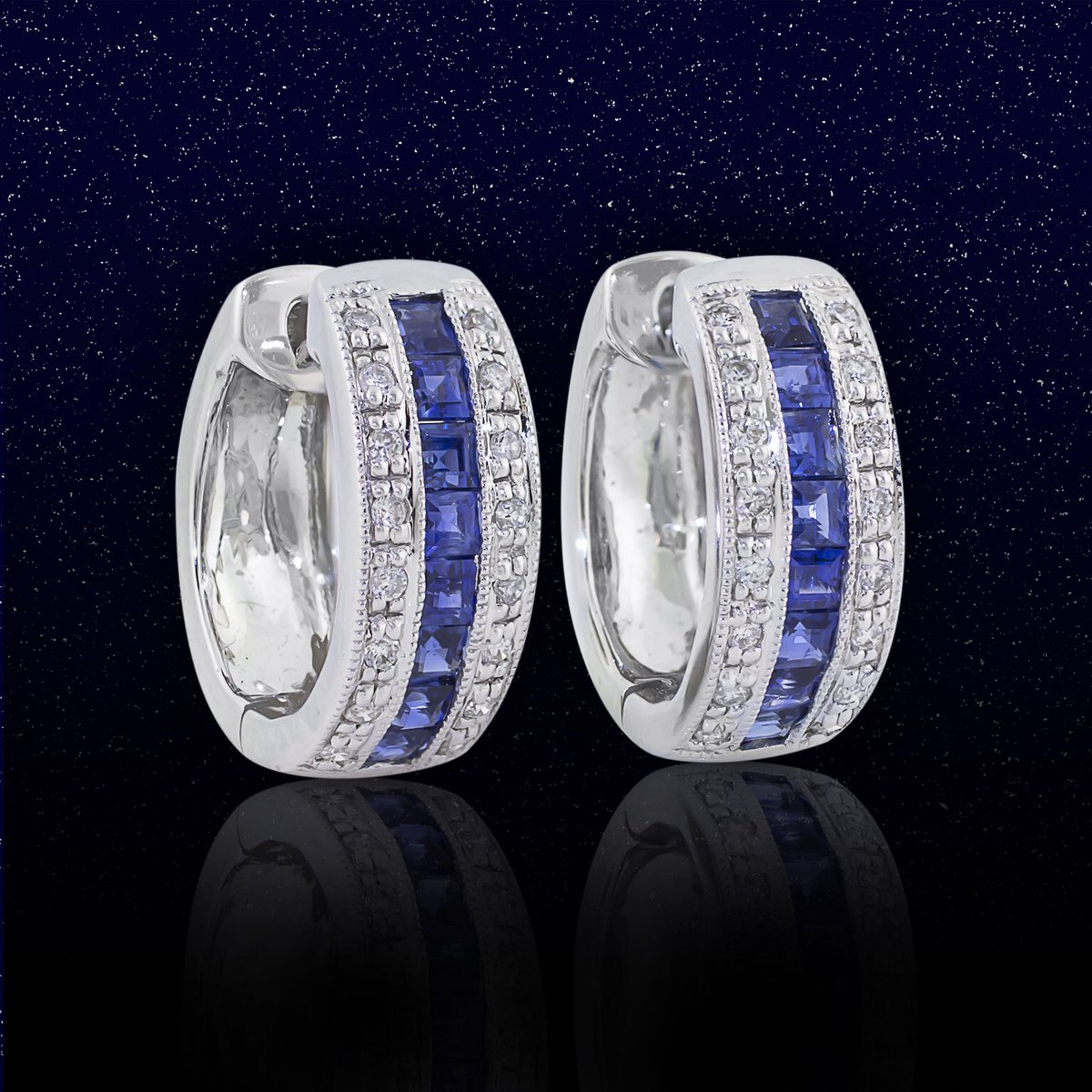 McGeeJewelers's tweet image. Treat yourself to these sweet sapphire and diamond huggie earrings! #diamondsandsapphires #perfectforeveryday #mcgeejewelers #localjeweler