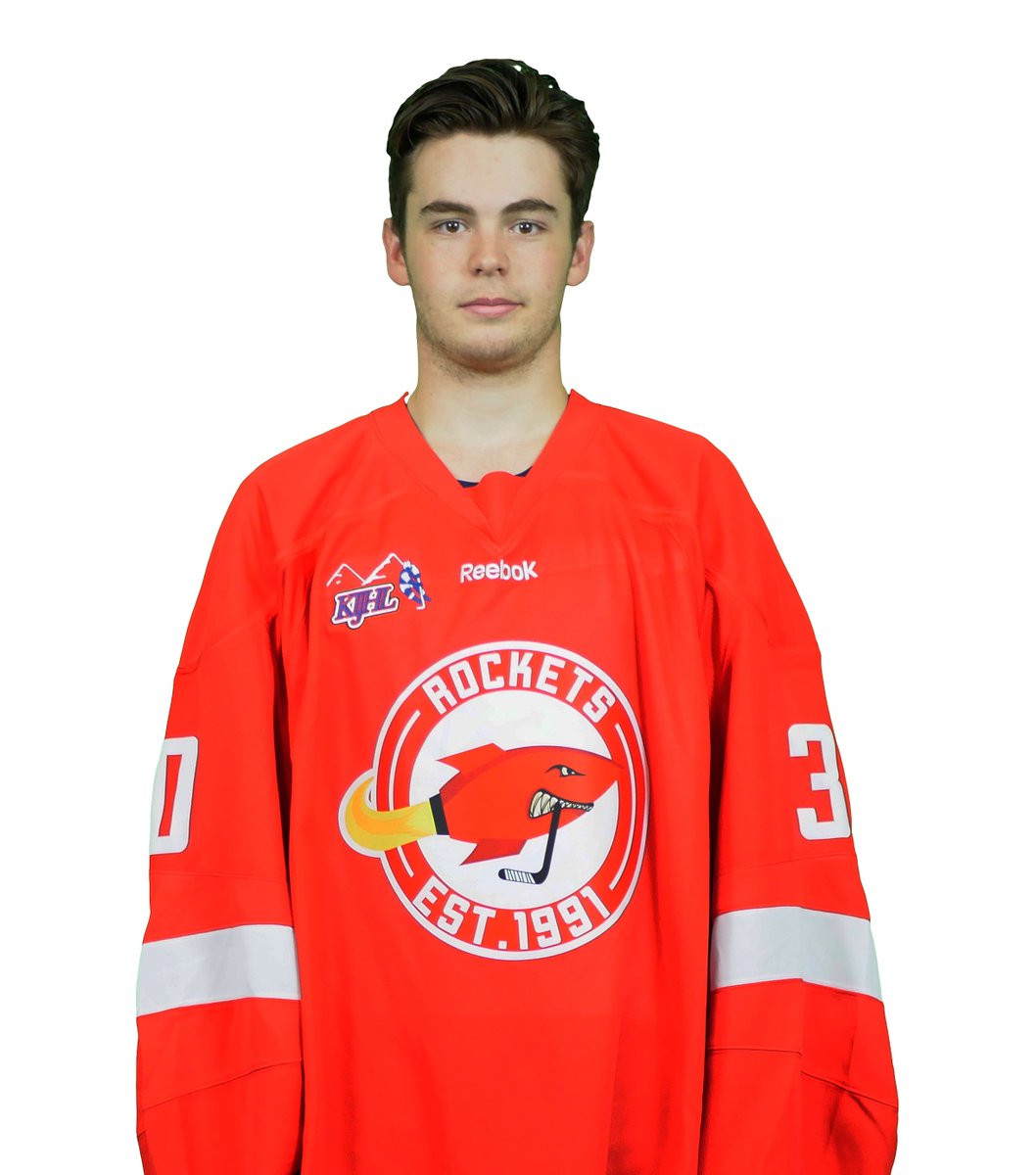 RocketsGolden's tweet image. Rockets starting goalie tonight is Canon Whitbread (99) from Red Deer, AB.  This will be Canons first @KIJHL start!