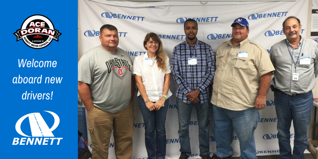 acedoran's tweet photo. Bennett is excited to welcome five new drivers- two to Ace Doran and three to BME. Glad to have you! #truckers #trucking https://t.co/S1IizGexvr