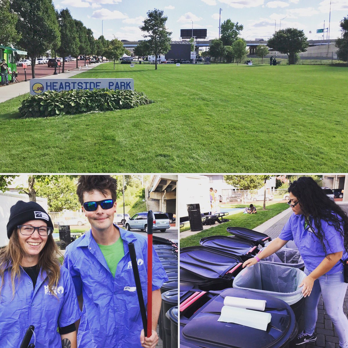 HighFiveProgram's tweet image. It's a gorgeous day for setup in Heartside Park as we prep for @DowntownGRInc's final #MoviesInThePark tonight! 💚 #lesstrashmorefun #mitp