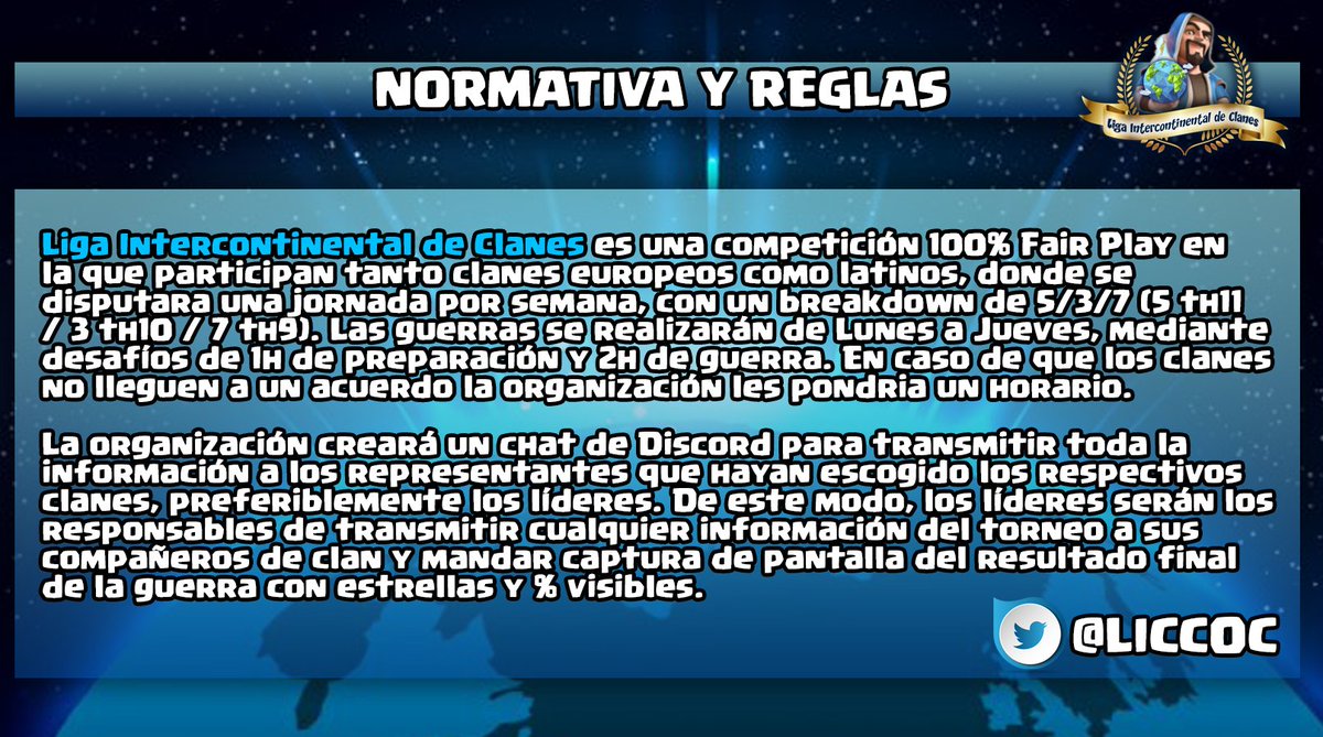 🏆Liga Intercontinental de Clanes🏆

¿Estas interesado en participar en la 2º edición de la LIC?

Contactanos por MD para informarte