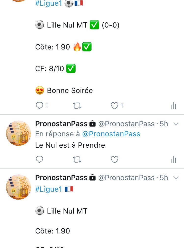Pronosstan's tweet image. On Encaisse dans le VIP 

⚽️🇫🇷 Lille Bordeaux 

Nul MT @ 1.90 🔥✅
Nul @ 3.25 ✅

#Teamparieur