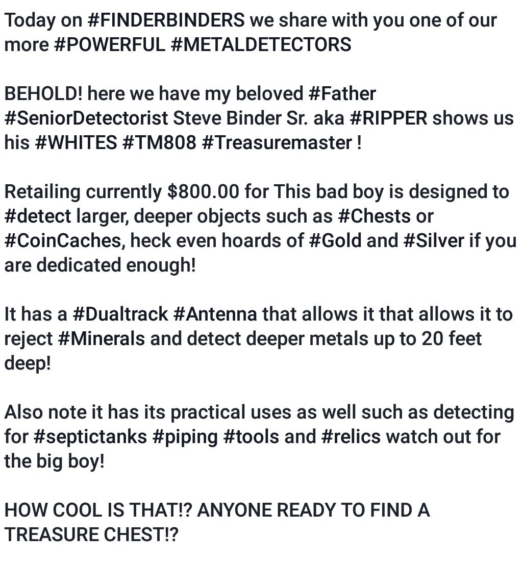 FINDER_BINDERS's tweet photo. ☆ #FINDERBINDERS #RIPPER #WHITES #TM808 #Treasuremaster #DualtrackAntenna #DIGUS #HISTORY #LANDSHARKS #METALDETECTING #RELICHUNTING #FAMILY☆ https://t.co/FnG0Cp6nvR