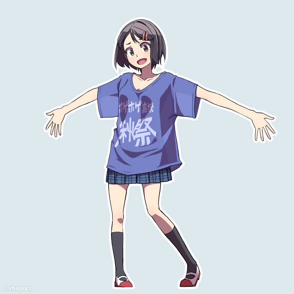 シャポコ 文化祭tシャツが大きすぎる女子高生 16 05 15 イラスト Jk絵 過去絵