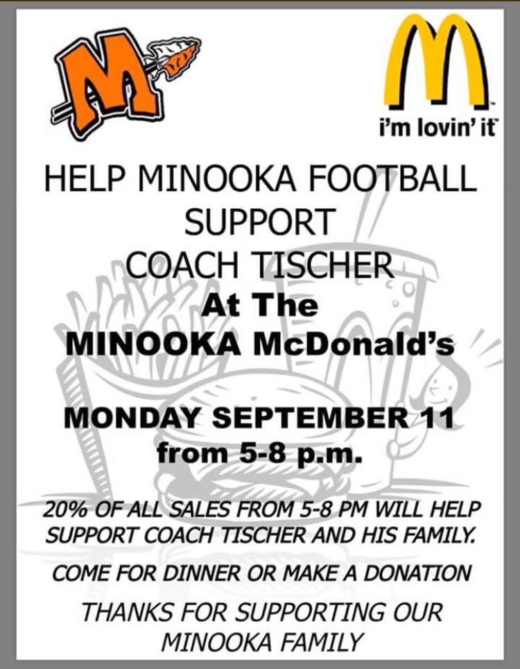 The football team is raising money for the Tischer family on Monday, go and show your support!