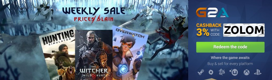 #g2a Weekly Game Sale now live. Click here bit.ly/WeekendSale4U to save up to 90% off RRP. #PC #Gaming #Bargains #steam #origin #uplay
