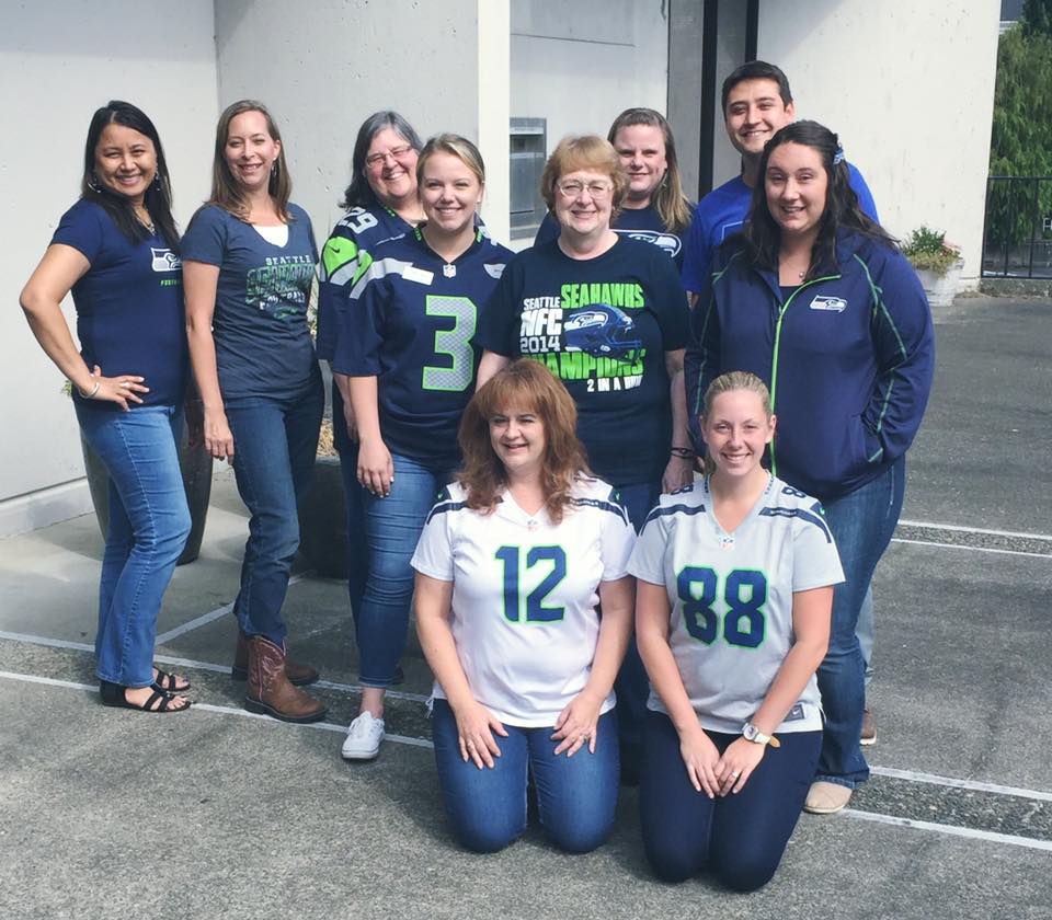 TC_Title's tweet photo. Blue Friday at the office! GO HAWKS!! #TGIBF #TCTitle @Seahawks 💚💙🏈 https://t.co/AAXEp7Kj4G