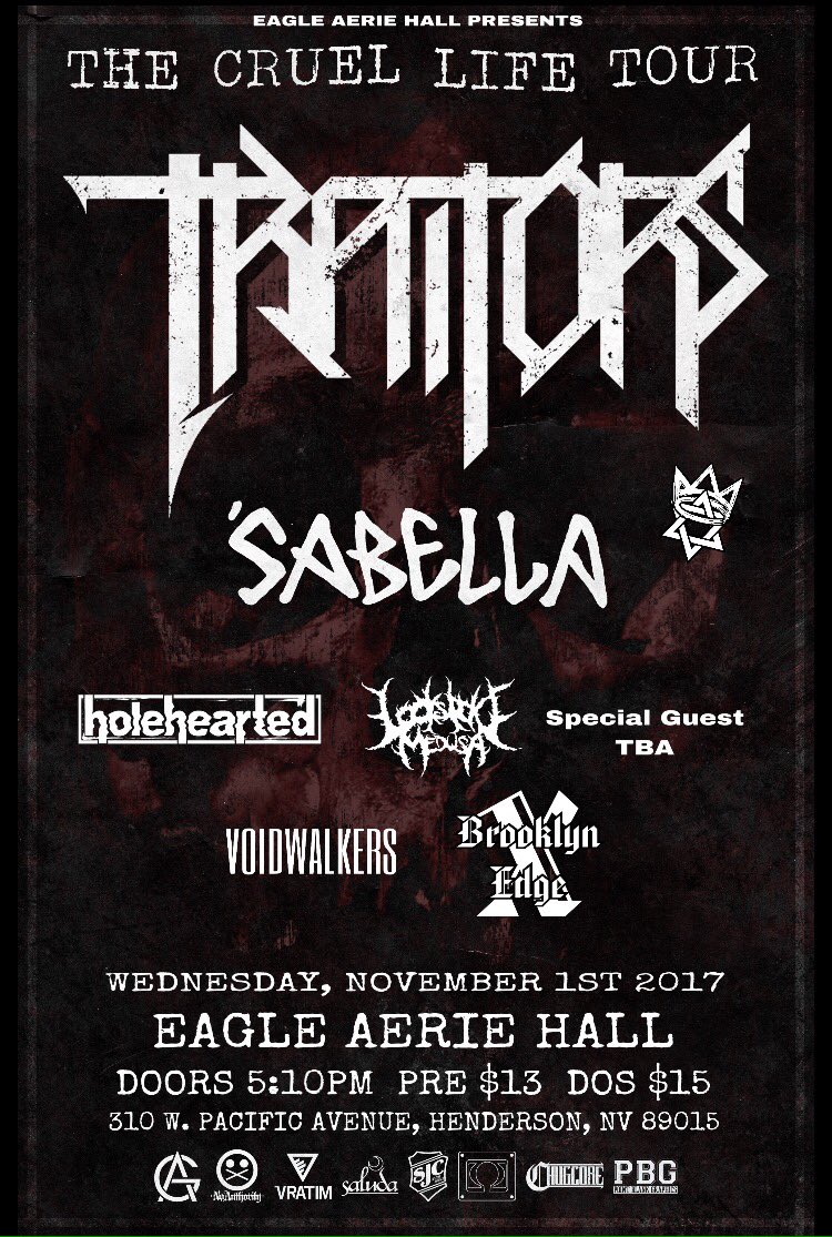 THEJEWISHKING's tweet photo. *NEW SHOW-LAS VEGAS* WEDNESDAY NOV 1st w/ @TraitorsBandUSA @sabellaofficial @holeheartednv @LooksLikeMedusa $13 each I deliver 702-498-4488 https://t.co/3uXsIj8aZL