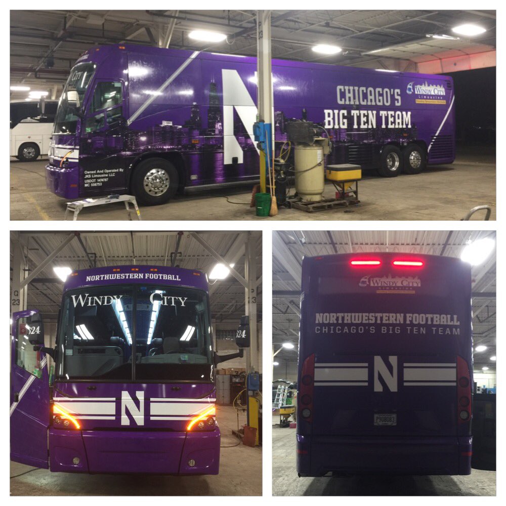lil_nikks's tweet photo. @Windycitylimos, @NU_Sports and @NUFBFamily new transportation! Awesome job by @ricksongraphics! #wrap #wrapped #football #northwestern #wcl https://t.co/B9aOMFSfxR