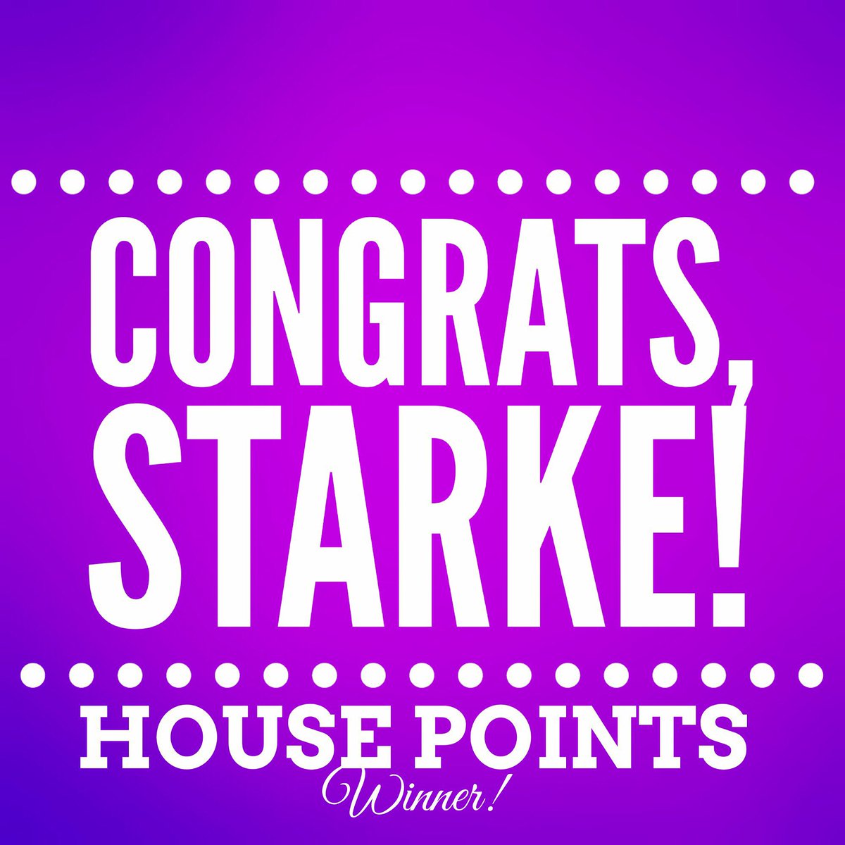 HughesHuskies's tweet photo. Our weekly House Points winner is STARKE!  Congrats!! 💜👏🏻👏🏻👏🏻💜 https://t.co/QHcv5Xz9Sf