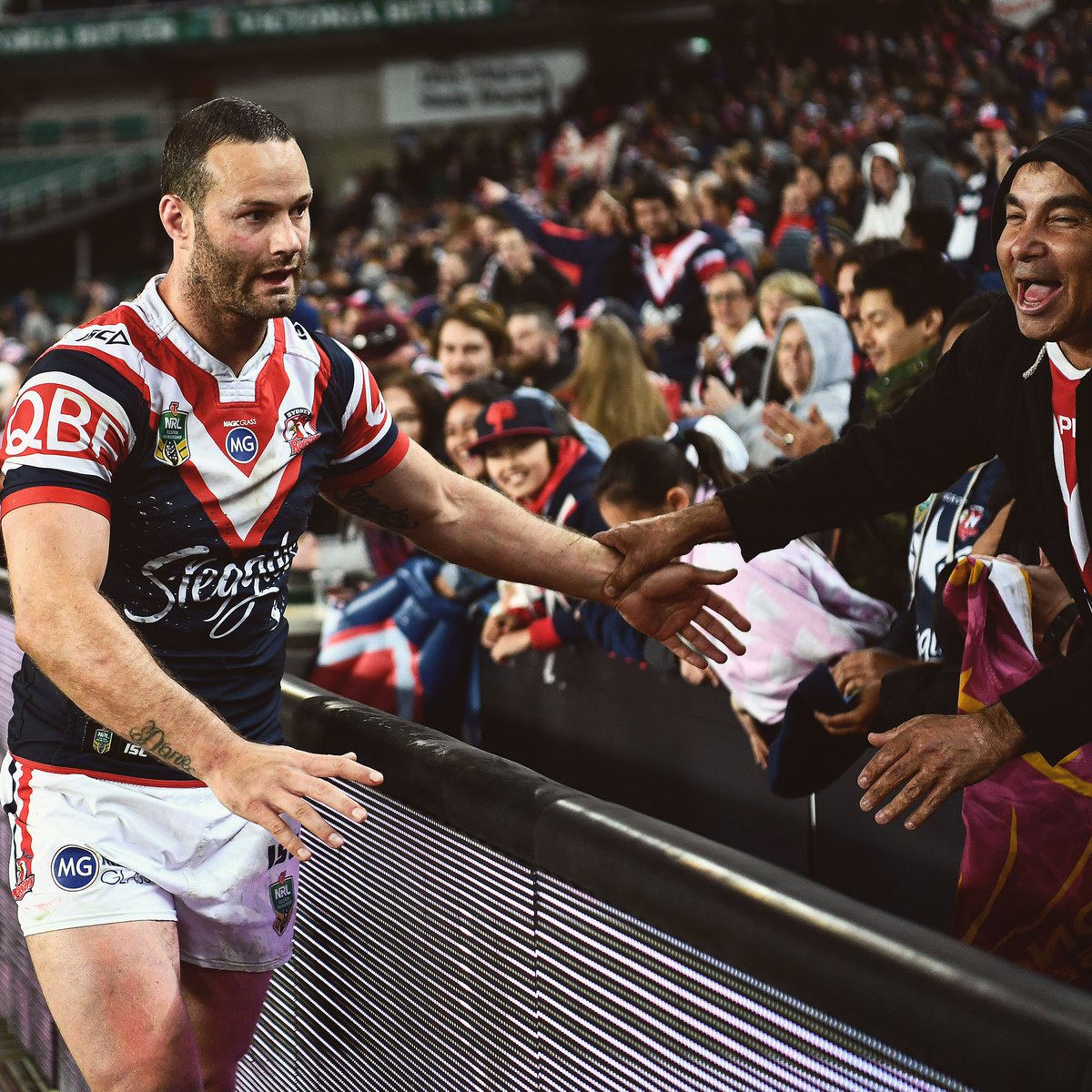sydneyroosters's tweet image. The Captain thanks our amazing fans for being loud and proud last night #IMAROOSTER #NRLFinals