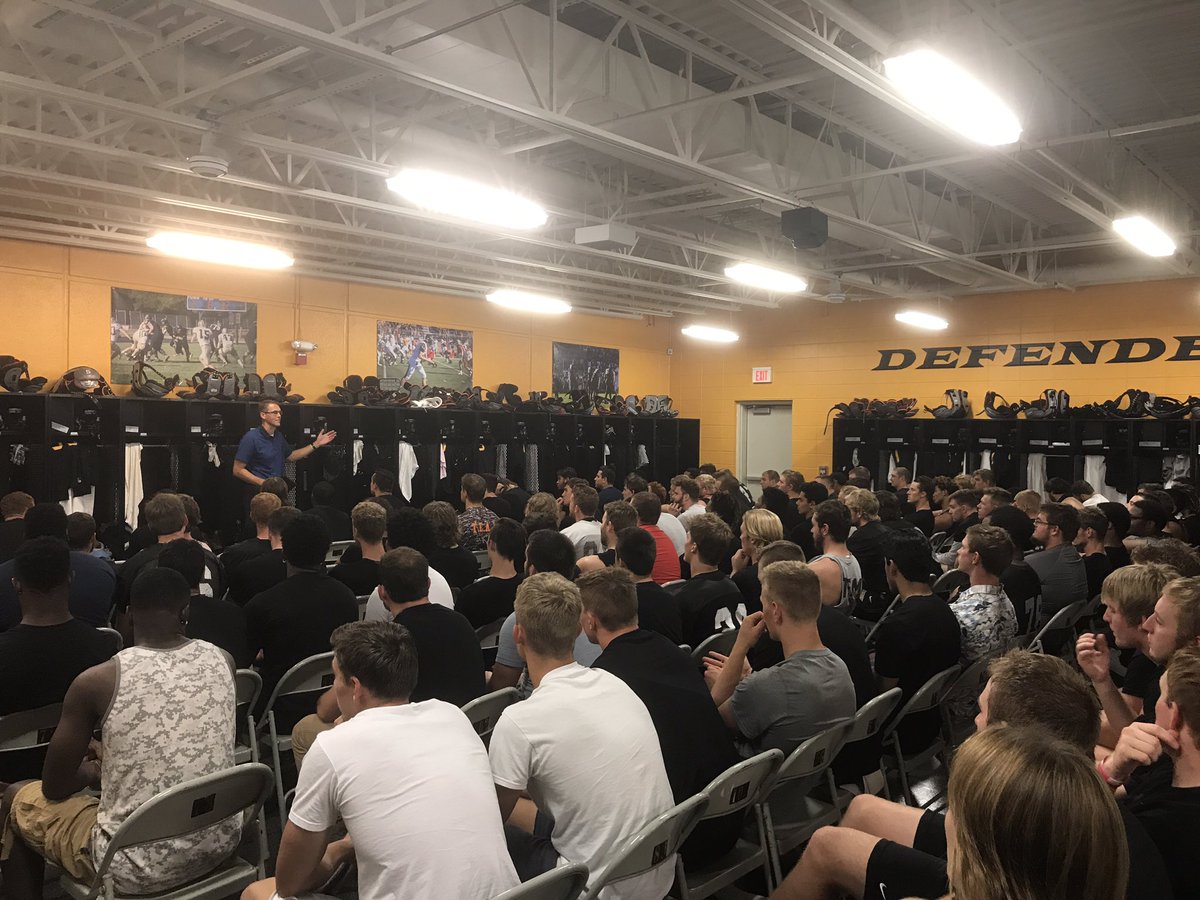 coach_penner's tweet photo. Thx Senator @RandyFeenstra for speaking at #defenderhuddle.What if the moon & stars only came out every 1000 yrs? #Godismycaptain #lightitup https://t.co/WcPE6DASiR