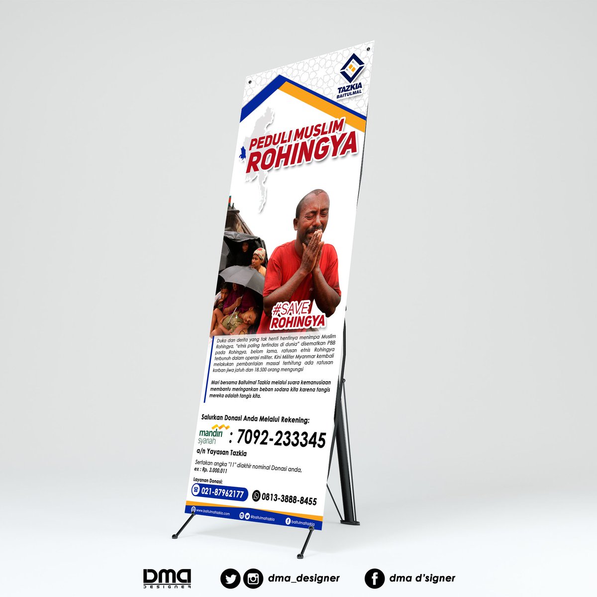 Dma_designer's tweet image. X banner peduli muslim rohingya @baitulmaltazkia #bogor #indonesia #muslimdesigner #jasadesign #typography #photoshop #xbanner #like4like
