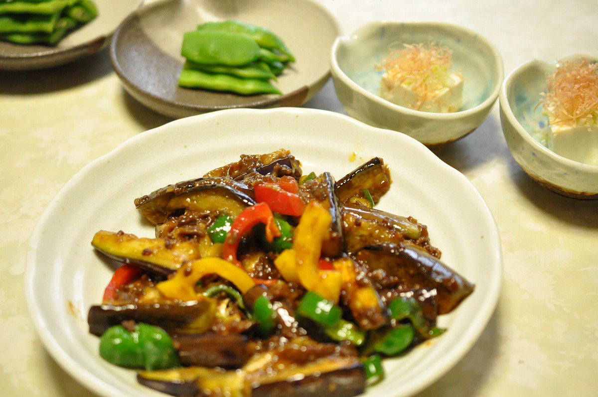 ナスのピリ辛味噌炒め